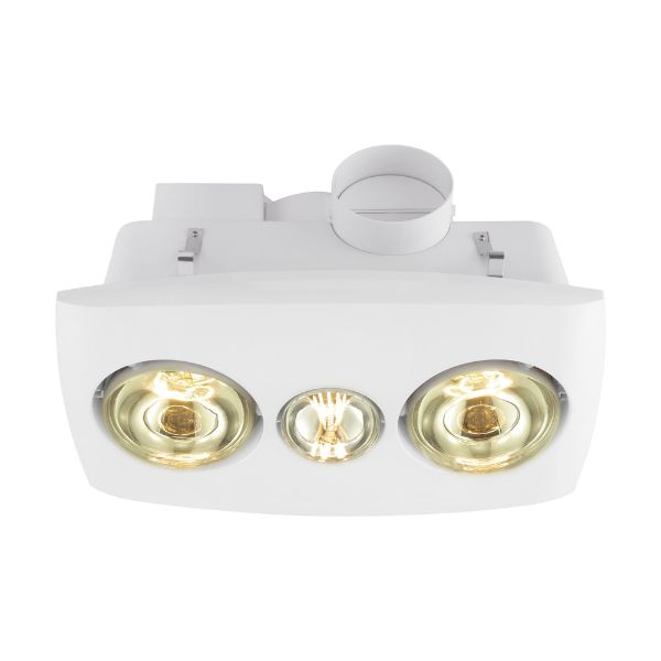 Eglo Vesuvius 2 Bathroom Heater 3 in 1 Exhaust Fan Light in White - The Blue Space