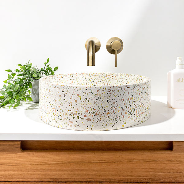 Eight Quarters Terrazzo 390mm Circle Above Counter Basin - Siena