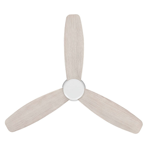 Eglo Seacliff 44" 112cm DC Ceiling Fan - White with Oak finish - The Blue Space
