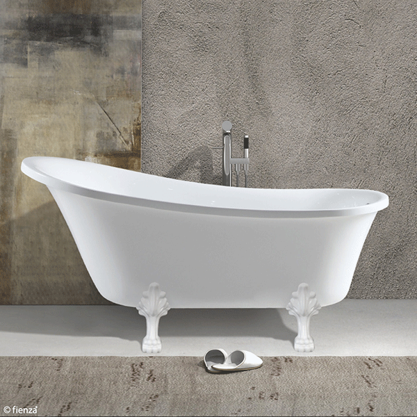 Fienza Claw Foot Bath - Semi-Gloss White Feet