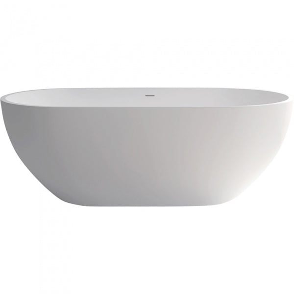 Fienza Nero 1780mm Matte White Stone Bath