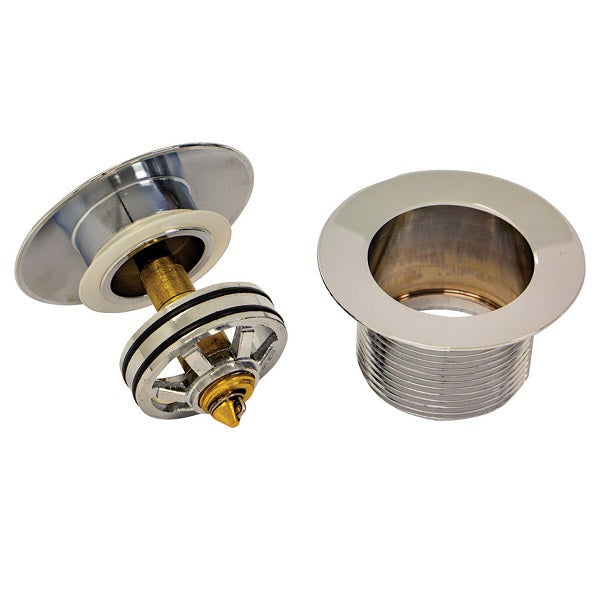 Fienza Universal Pull-Out/Pop-Up Brass Cap Bath Waste Non Overflow Brushed Nickel