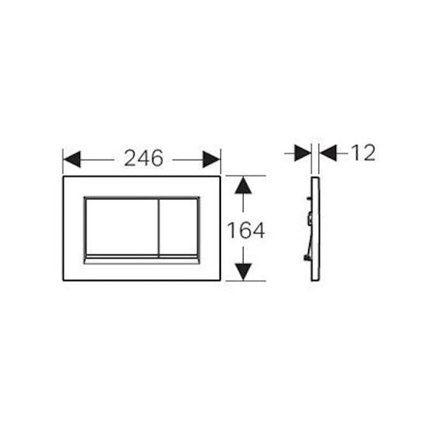 Geberit Sigma20 Square Dual Flush Plate White/Gold