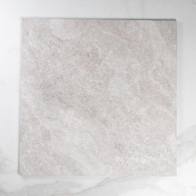 Ivory Valerie Travertine Tile P4 Tech Grip Porcelain 600 x 600