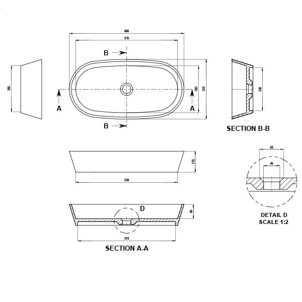 Kaskade Solaya Stone Basin Matte White