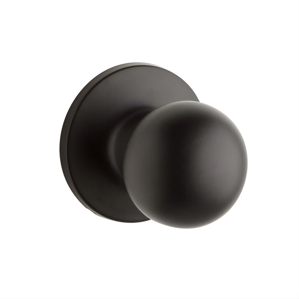 Lane Bala Dummy Knob Door Handle On Round Rosette Matte Black