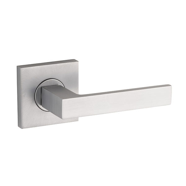 Lane Cambridge Dummy Lever Set On Square Rosette Brushed Satin Chrome Box - The Blue Space