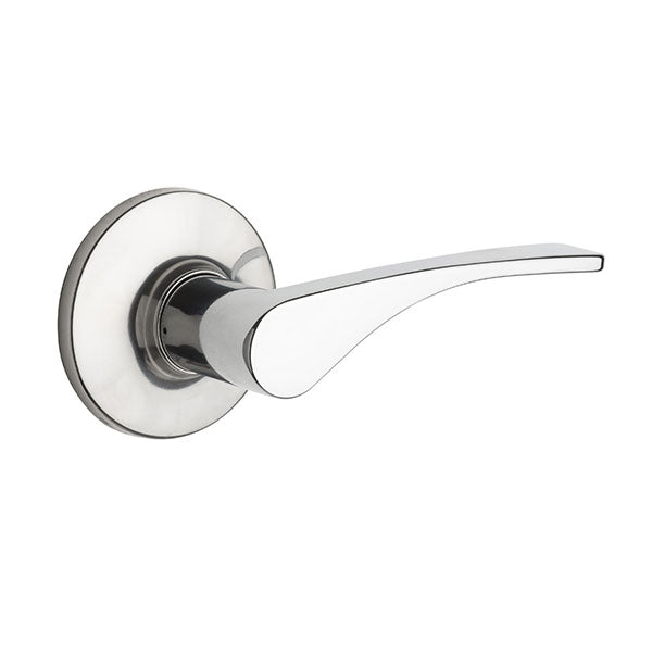 Lane Victoria Passage Lever Door Handle Set On Round Rosette Polished Chrome