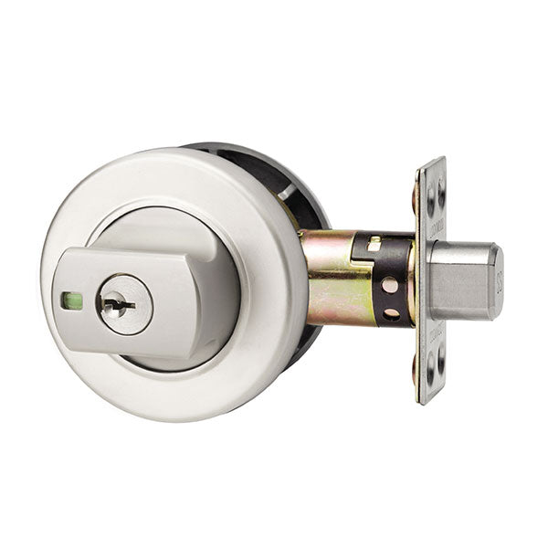 Lockwood 005 Double Cylinder Round Deadbolt Satin Chrome Pearl