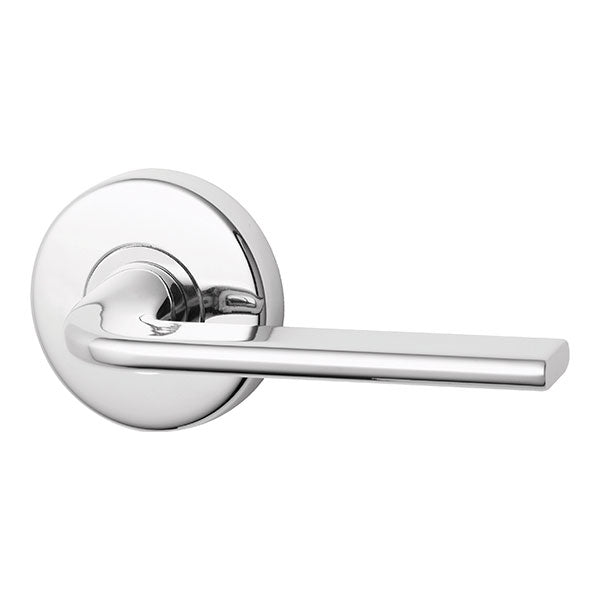Lockwood Glide L4 Velocity Passage Lever Door Handle Set Large Round Rose Chrome