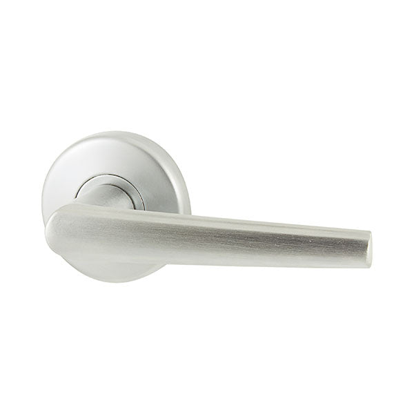 Lockwood Spire L2 Velocity Passage Lever Door Handle Set Large Round Rose Brushed Satin Chrome