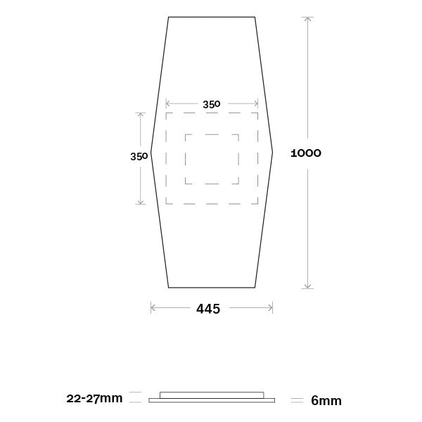 Marquis Hexa Mirror - 445mm x 1000mm
