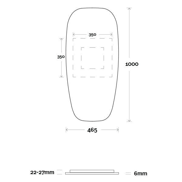 Marquis Luna Mirror - 456mm x 1000mm