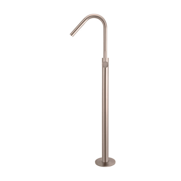 Meir Freestanding Round Bath Mixer with Hand Spray - Champagne | The Blue Space