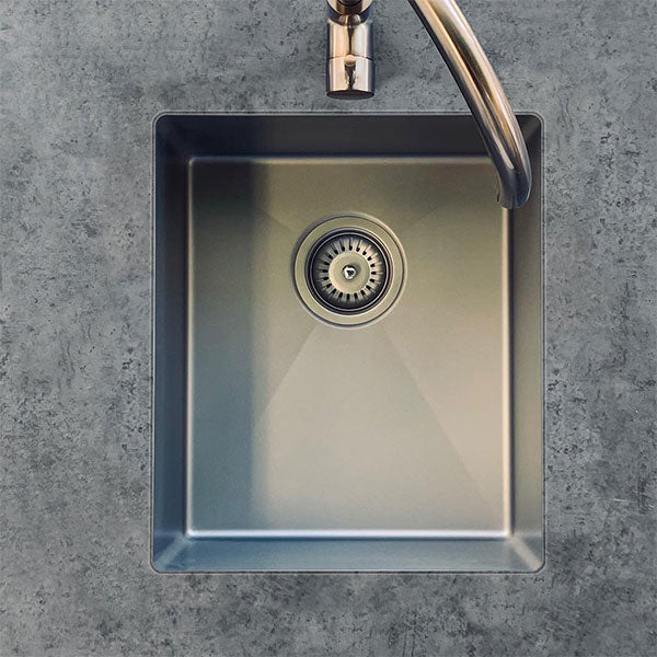 Meir Kitchen Mini Sink Single Bowl 382mm x 272mm Brushed Nickel Top View - The Blue Space