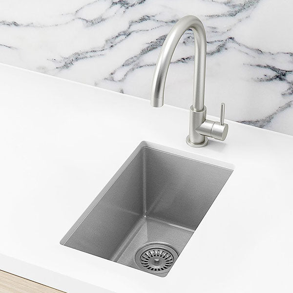Meir Kitchen Mini Sink Single Bowl 382mm x 272mm Brushed Nickel - The Blue Space