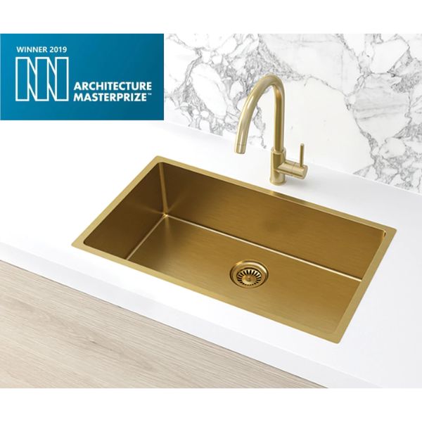 Meir Single Large Bowl Kitchen Sink 760mm - Tiger Bronze