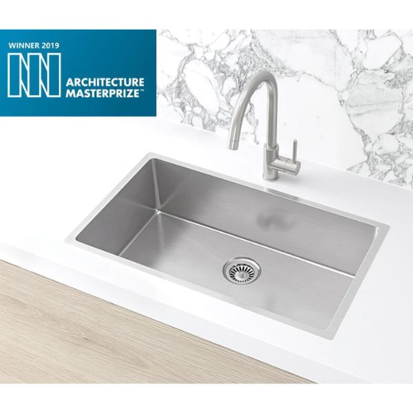 Meir Single Large Bowl Kitchen Sink 760mm - Brushed Nickel