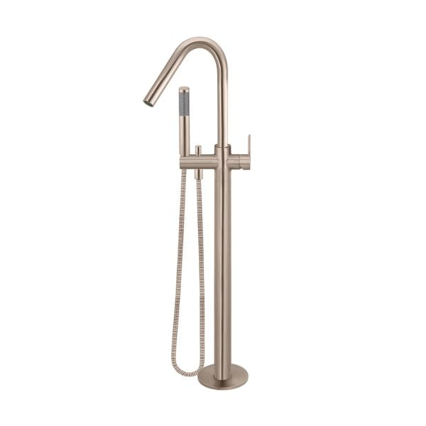 Meir Paddle Round Freestanding Bath Spout and Hand Shower Champagne