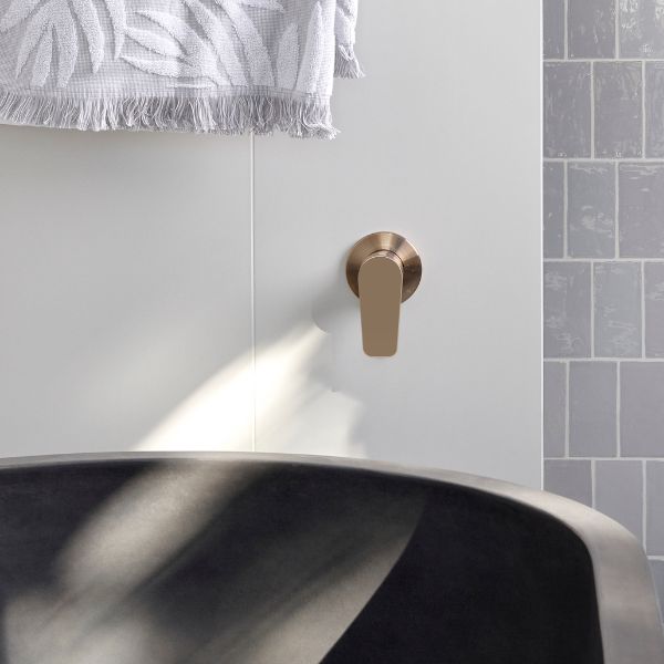Meir Paddle Round Wall Mixer Champagne