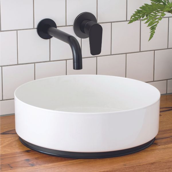 Meir Paddle Round Wall Mixer Matte Black