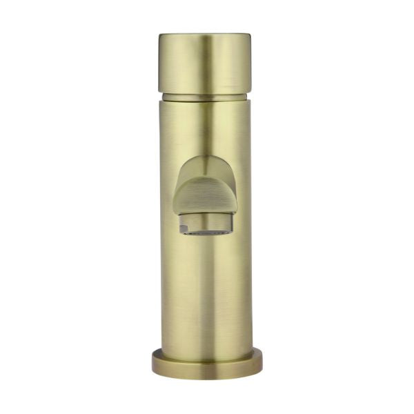 Meir Pinless Round Basin Mixer - Tiger Bronze front view - The Blue Space