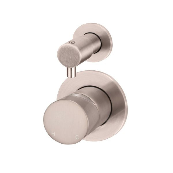 Meir Pinless Round Wall Mixer with Diverter Champagne