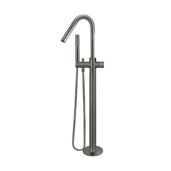 Meir Pinless Round Freestanding Bath Spout and Hand Shower Shadow - The Blue Space