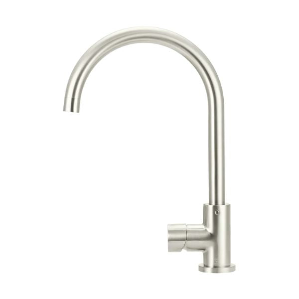 Meir Pinless Round Kitchen Sink Mixer Tap Brushed Nickel