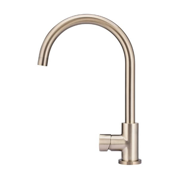 Meir Pinless Round Kitchen Sink Mixer Tap Champagne