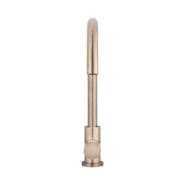 Meir Pinless Round Kitchen Sink Mixer Tap Champagne