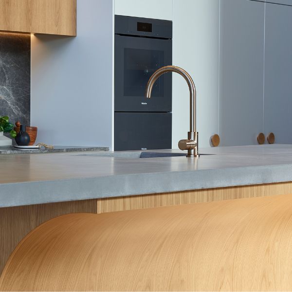 Meir Pinless Round Kitchen Sink Mixer Tap Champagne