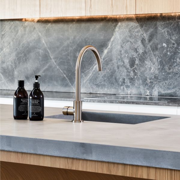 Meir Pinless Round Kitchen Sink Mixer Tap Champagne