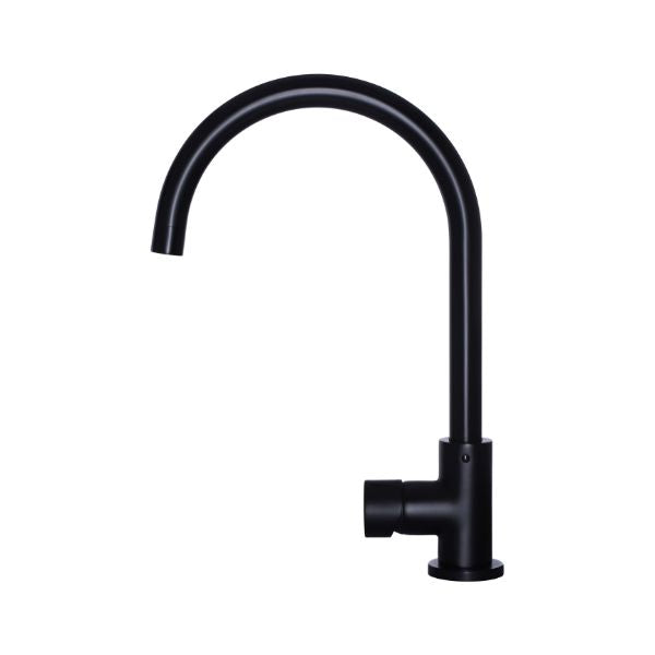 Meir Pinless Round Kitchen Sink Mixer Tap Matte Black