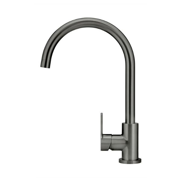 Meir Paddle Round Gooseneck Kitchen Sink Mixer Tap Shadow
