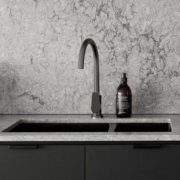 Meir Paddle Round Gooseneck Kitchen Sink Mixer Tap Shadow