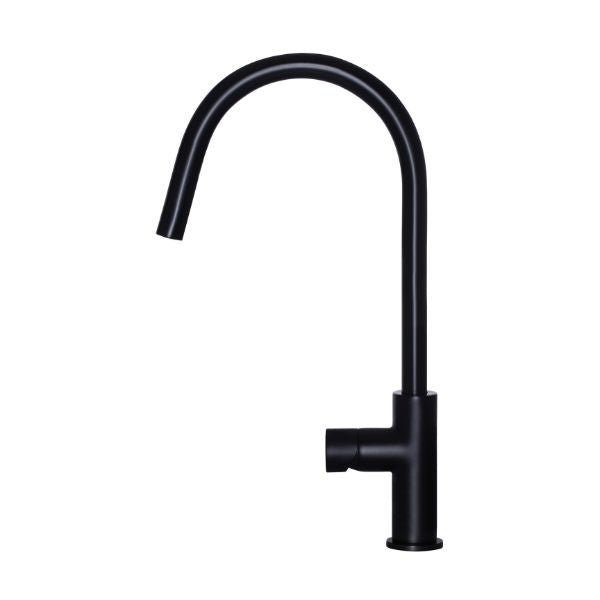 Meir Pinless Round Pull Out Kitchen Sink Mixer Tap Matte Black