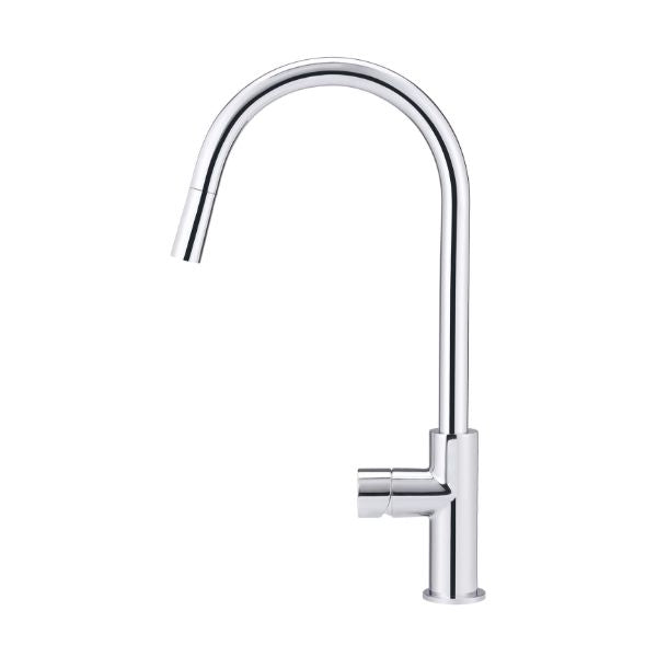 Meir Pinless Round Pull Out Kitchen Sink Mixer Tap Chrome