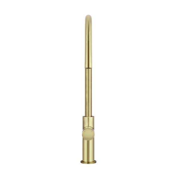 Meir Pinless Round Pull Out Kitchen Sink Mixer Tap Tiger Bronze