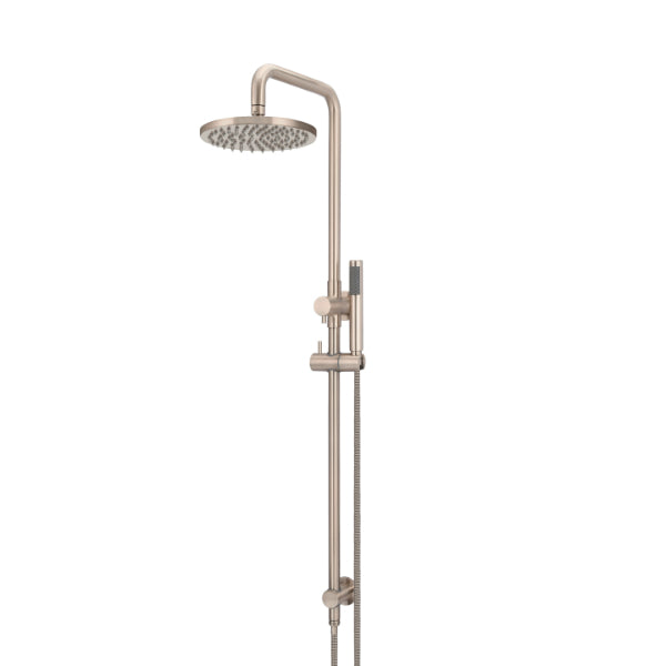 Meir Round Combination Shower Rail 200mm Rose & Hand Shower - Champagne