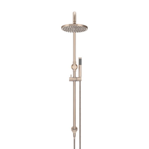 Meir Round Combination Shower Rail 200mm Rose & Hand Shower - Champagne