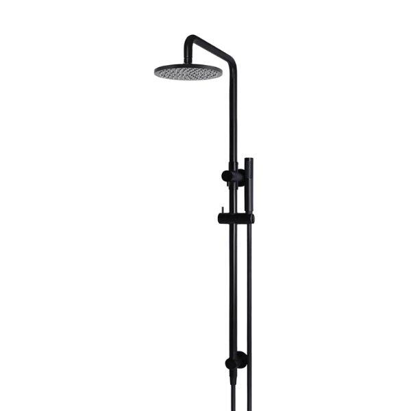 Meir Round Combination Shower Rail 200mm Rose & Hand Shower - Matte Black
