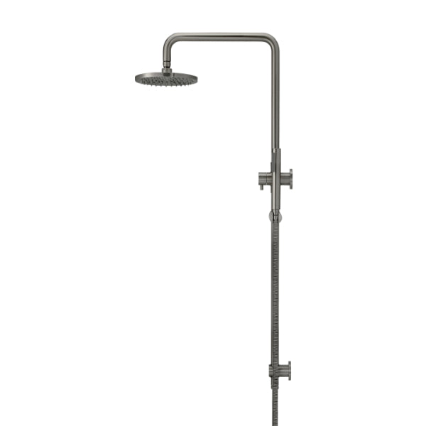 Meir Round Combination Shower Rail 200mm Rose & Hand Shower - Shadow