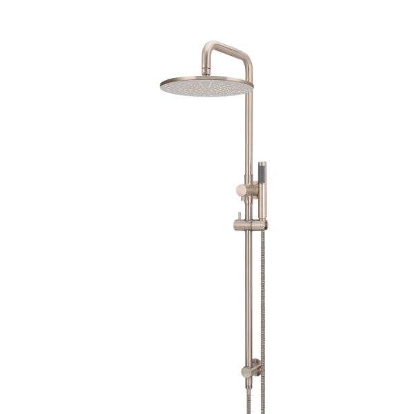Meir Round Combination Shower Rail 300mm Rose & Hand Shower - Champagne