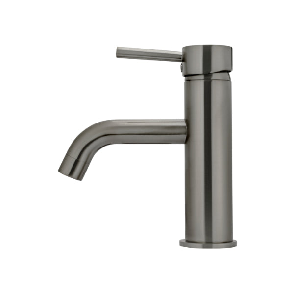Meir Round Basin Mixer with Curved Spout - Shadow