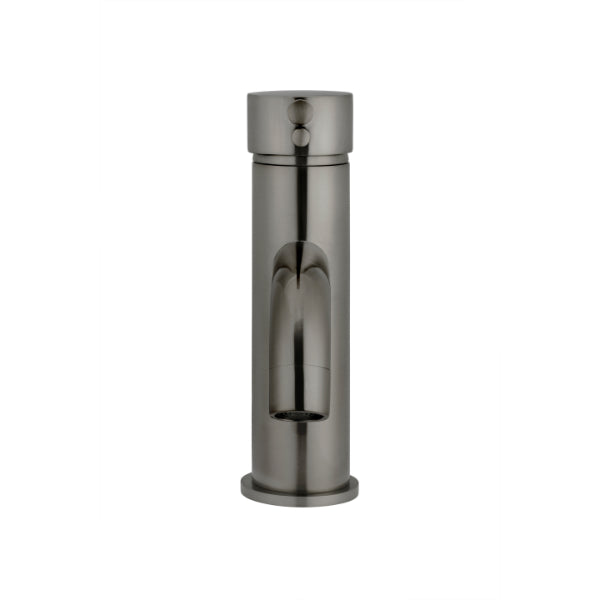 Meir Round Basin Mixer with Curved Spout - Shadow