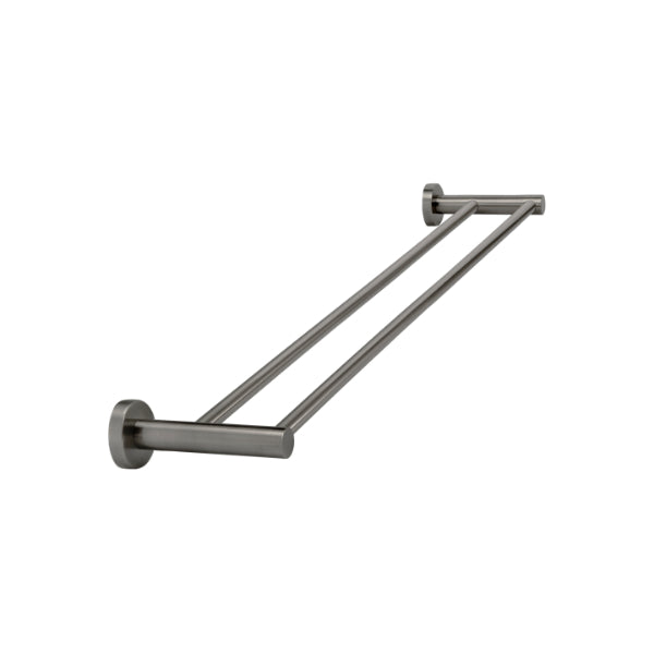 Meir Round Double Towel Rail 600mm - 900mm - Shadow