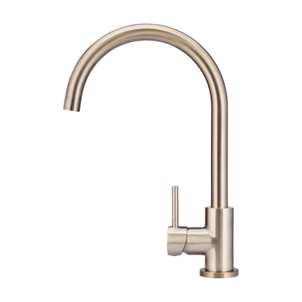Meir Round Kitchen Sink Mixer - Champagne