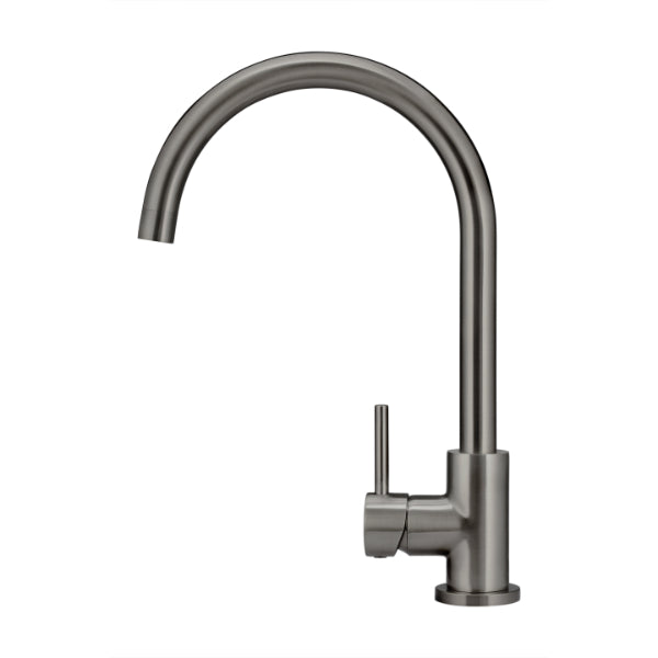 Meir Round Gooseneck Kitchen Sink Mixer - Shadow