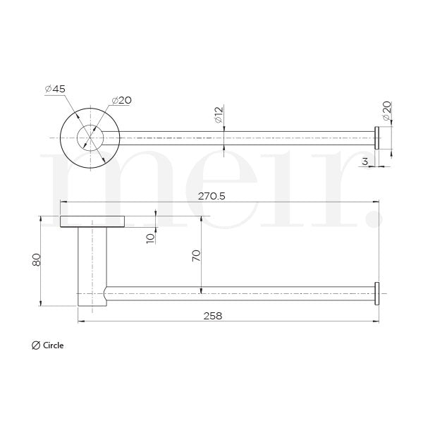 Meir Round Guest Towel Rail - Shadow